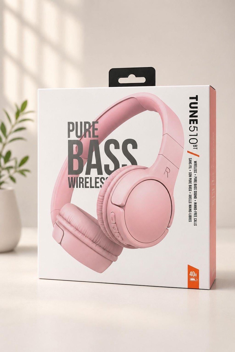 TUNE 510 Model Kulak Üstü Bluetooth Kulaklık Pembe