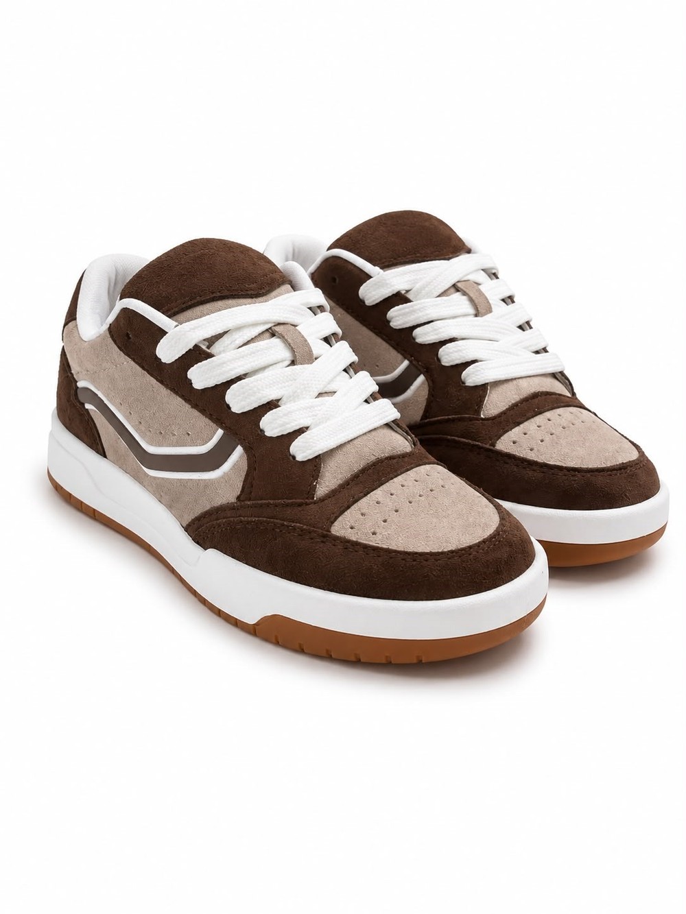 Kadın Süet Retro Spor Ayakkabı Kahve