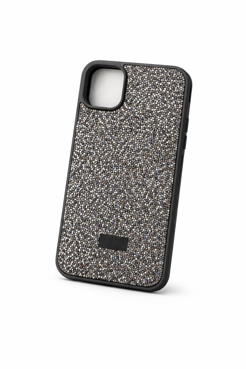 İphone 15 Pro Uyumlu Full Taş Detaylı Swarovski Kılıf Antrasit