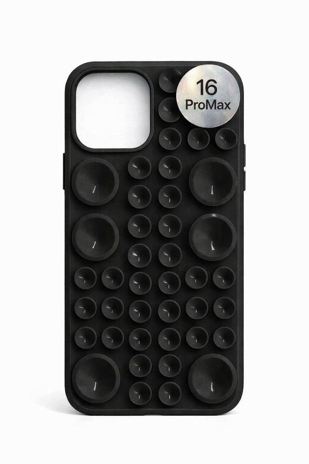 İphone  16 Pro Max Uyumlu Vantuzlu ve Pop-it Özellikli Kılıf Siyah