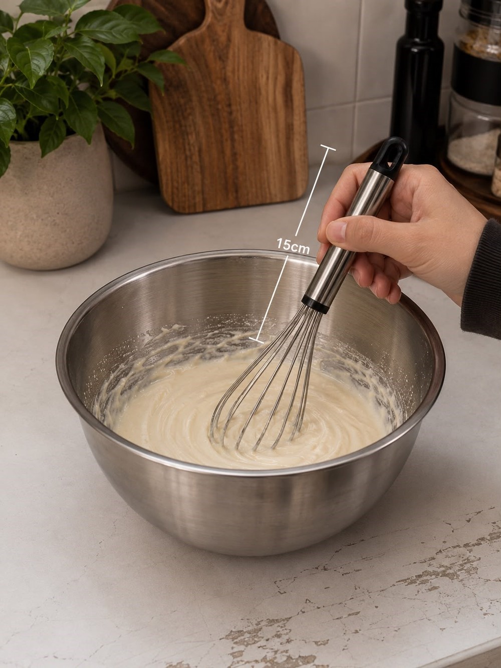 Paslanmaz Çelik  Çırpıcı 15 cm 