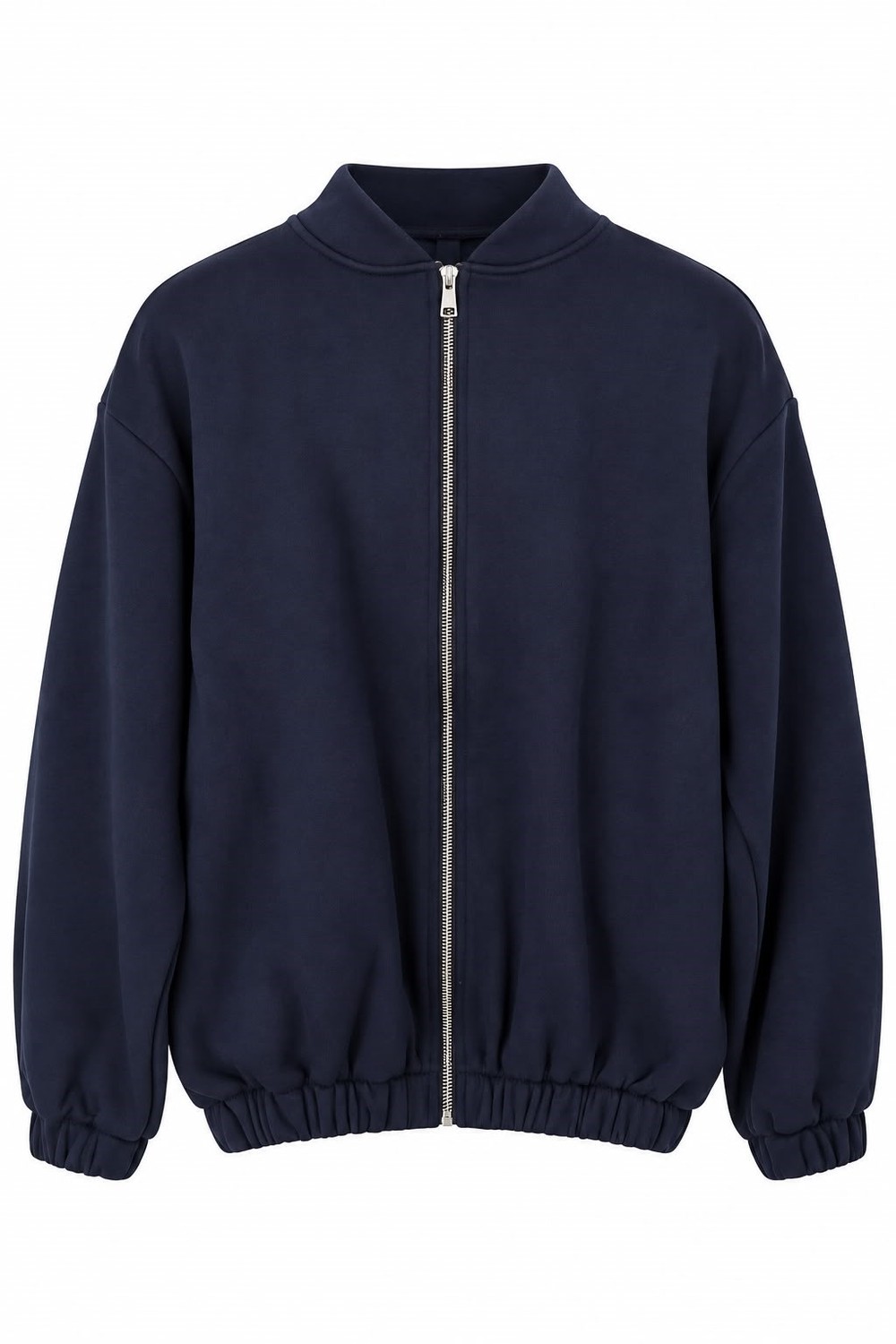 Kadın Fermuarlı Kolu ve Beli Lastikli Sweatshirt Lacivert