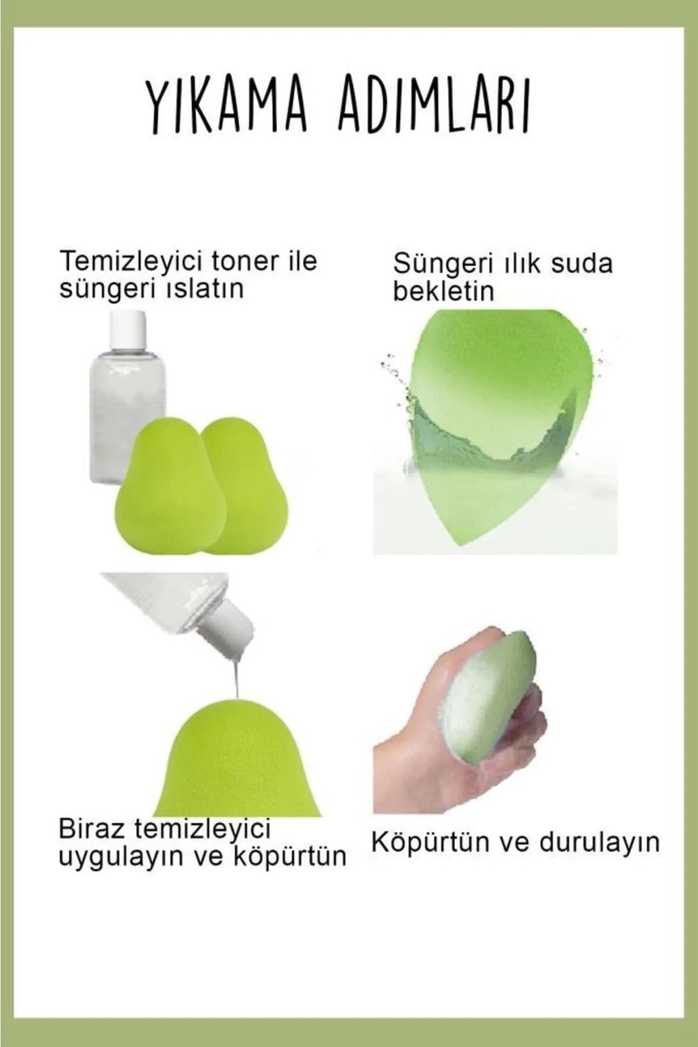 Tekli Meyve Temalı Makyaj Süngeri Avakado