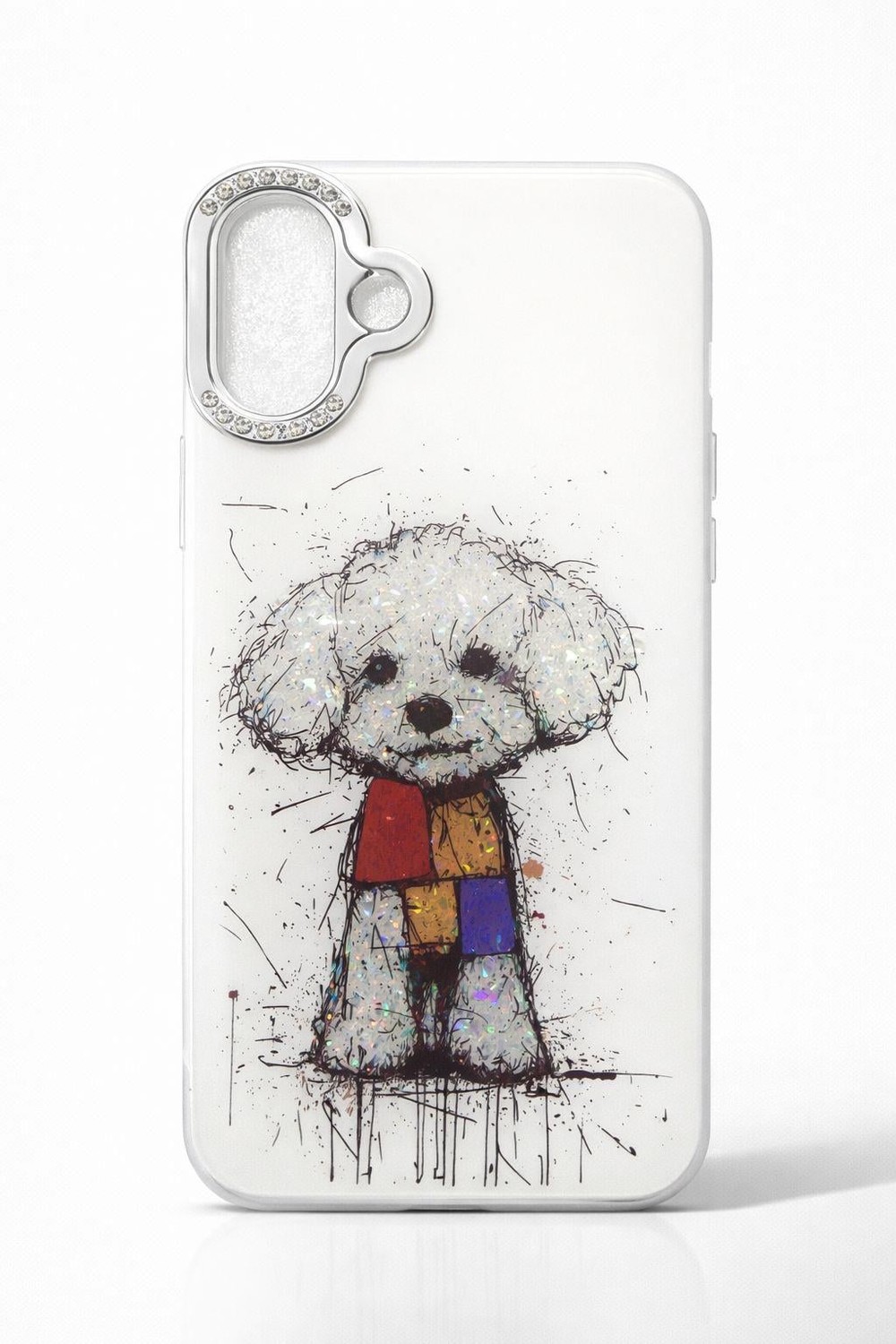 İphone 17 Uyumlu Köpek Desenli Kılıf Ekru