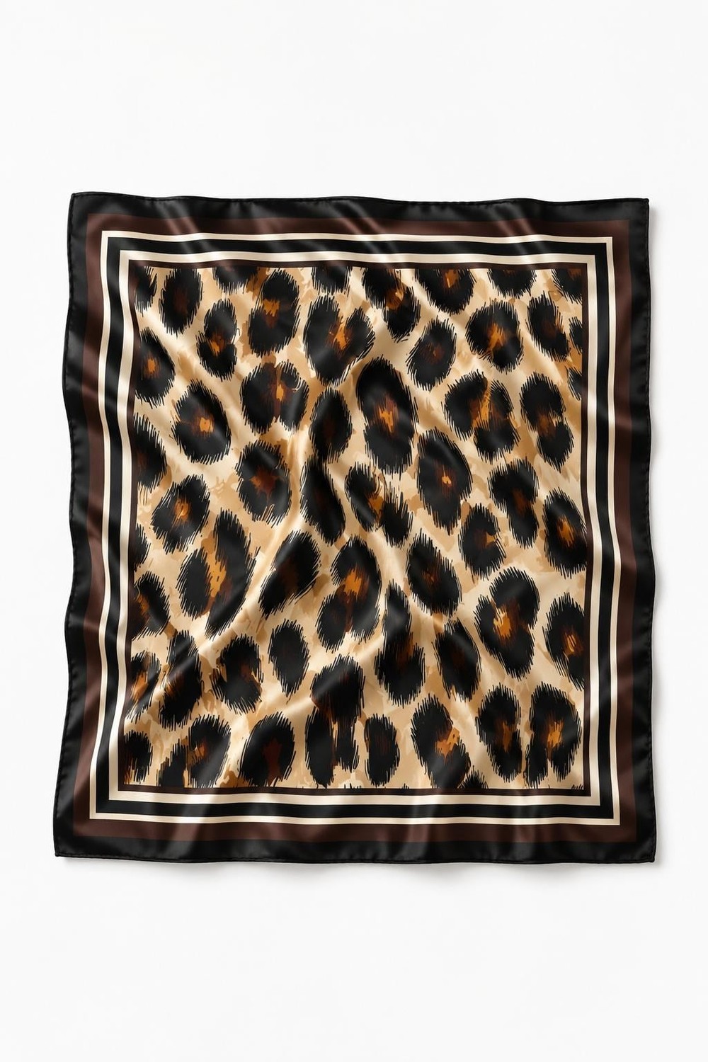 Desenli 45X45 Ölçülü Fular Leopar