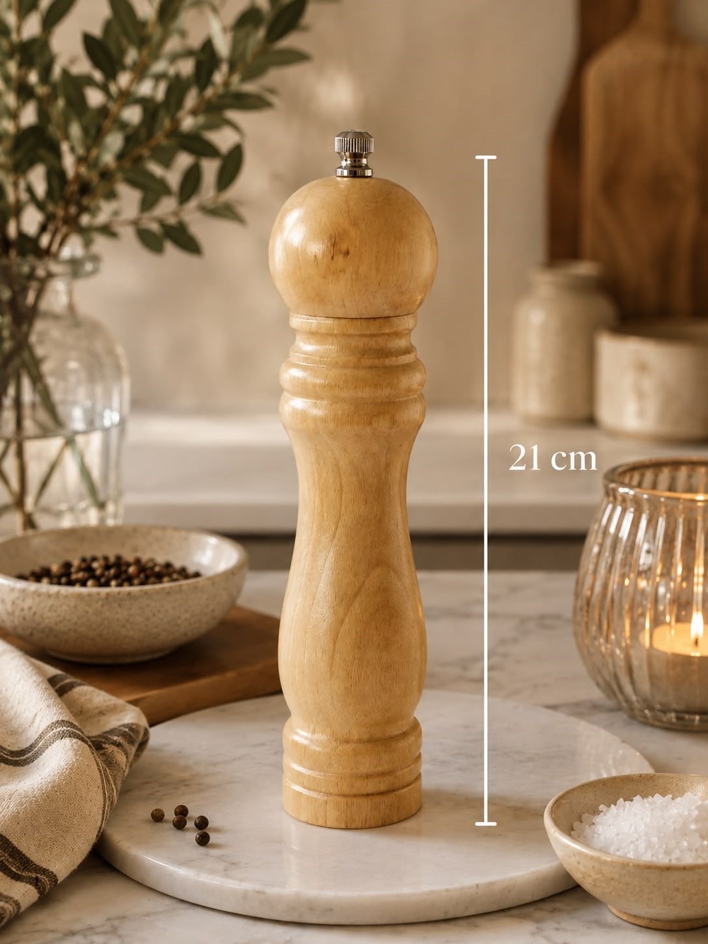 Ahşap 21 cm Baharat Öğütücü Değirmen 