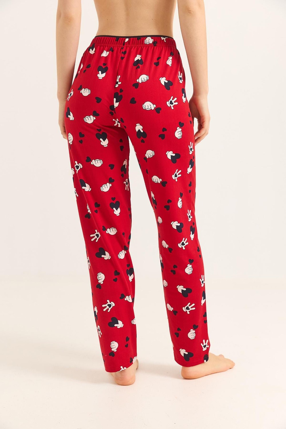 Beli Lastikli Kadın Pijama Altı Kırmızı