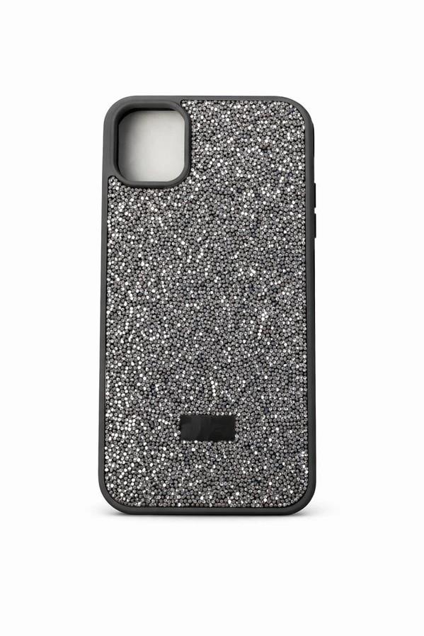 İphone 16 Pro  Uyumlu  Full Taş Detaylı Swarovski Kılıf Antrasit