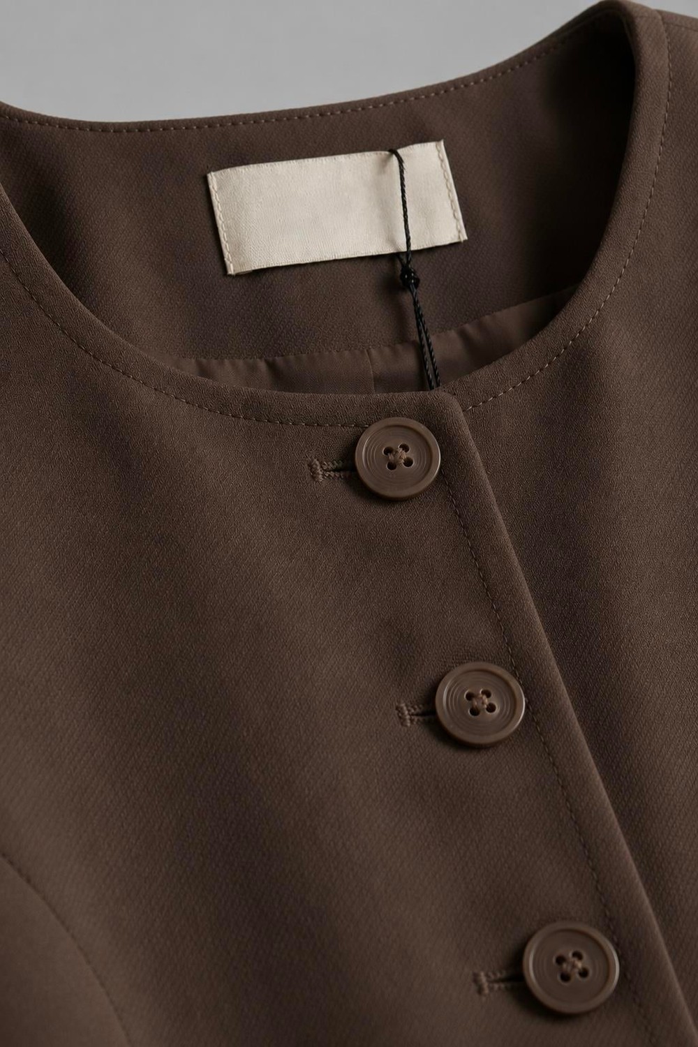 Kadın Tek Sıra Düğmeli Basic Blazer Ceket Kahverengi