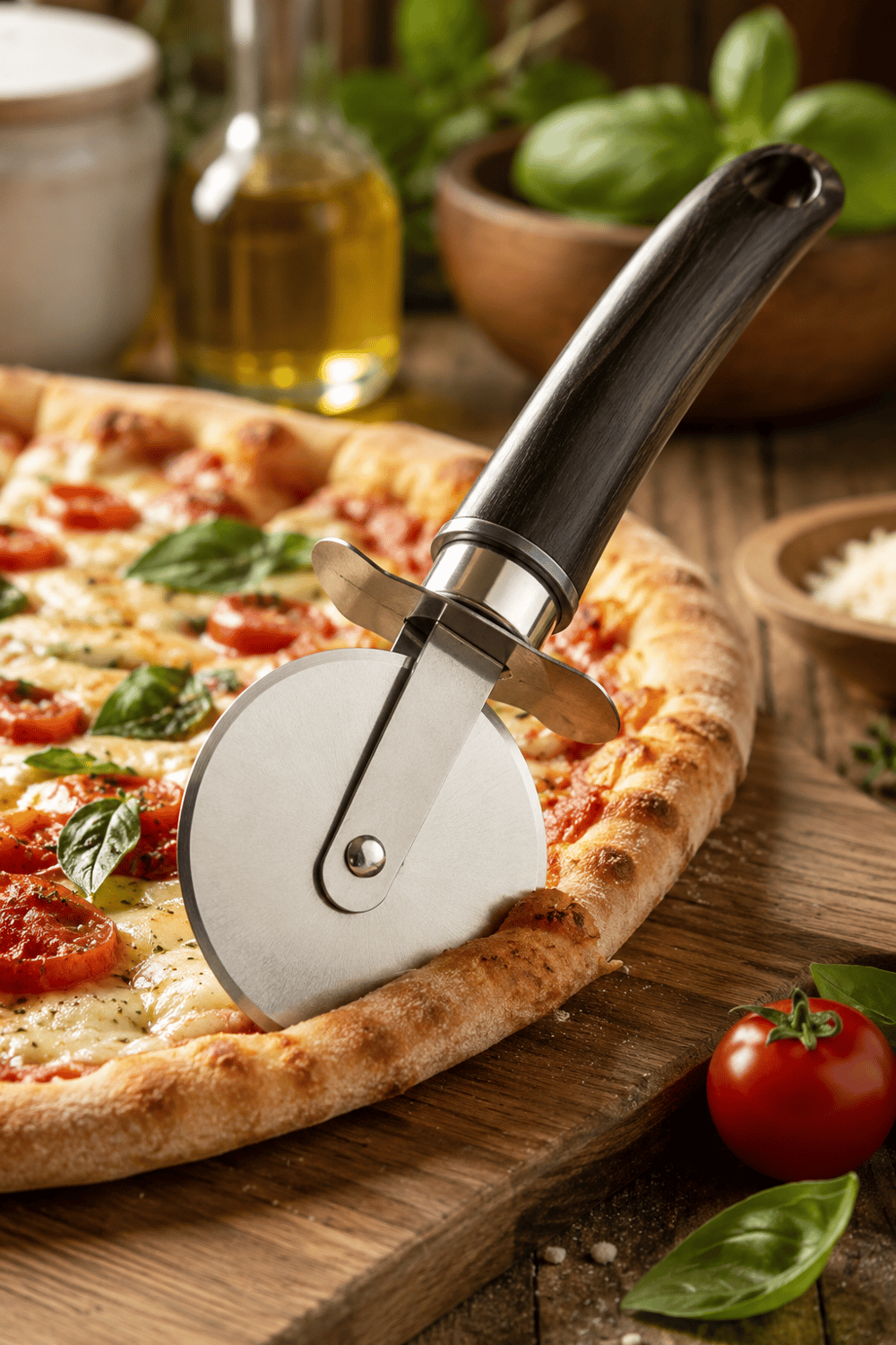 Paslanmaz Çelik Pizza & Hamur Kesici
