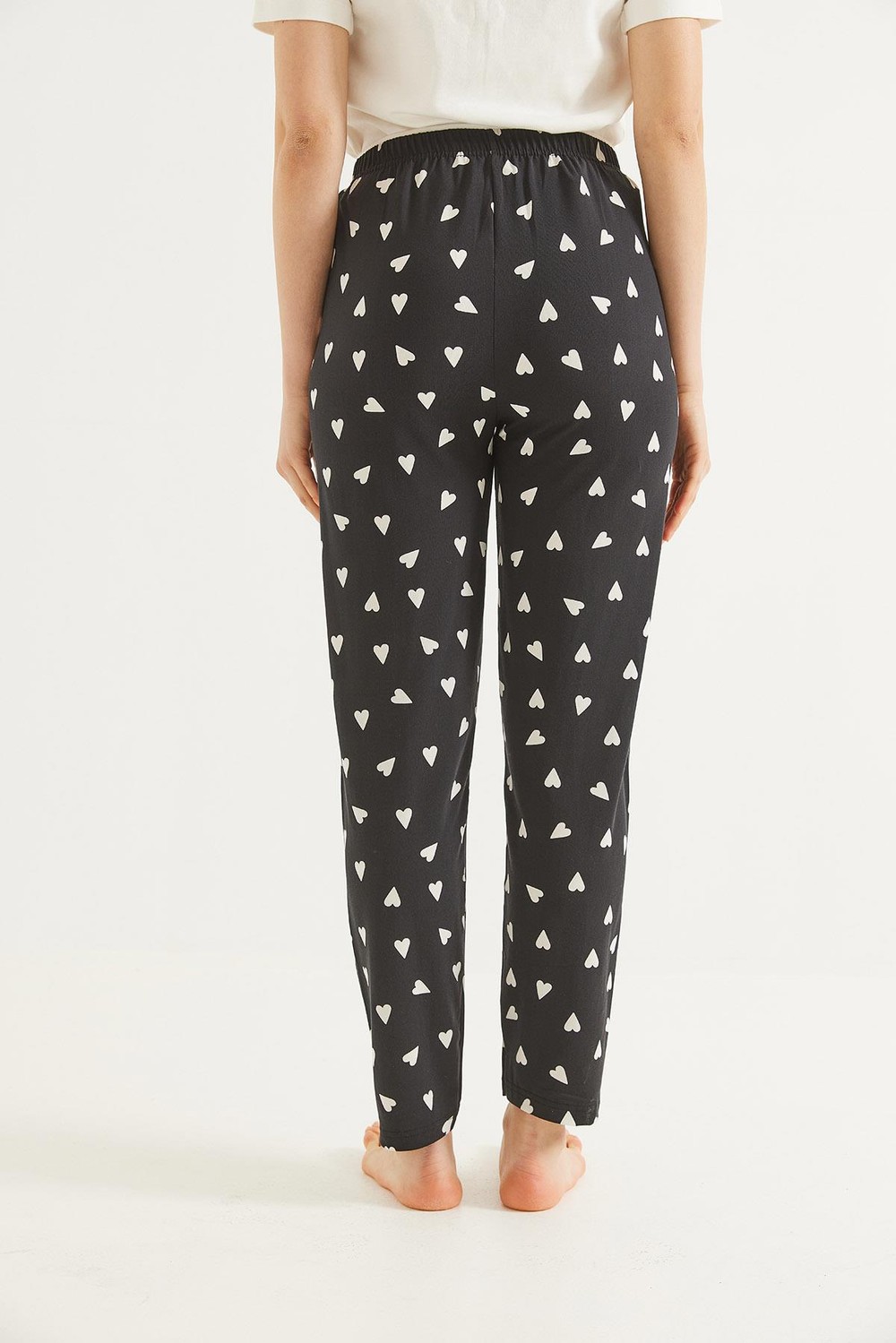 Beli Lastikli Kadın Pijama Altı Siyah