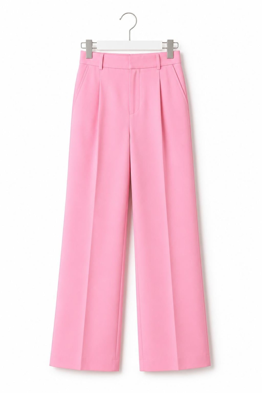 Kadın Beli Lastikli Salaş Rahat Kumaş Pantolon Pembe