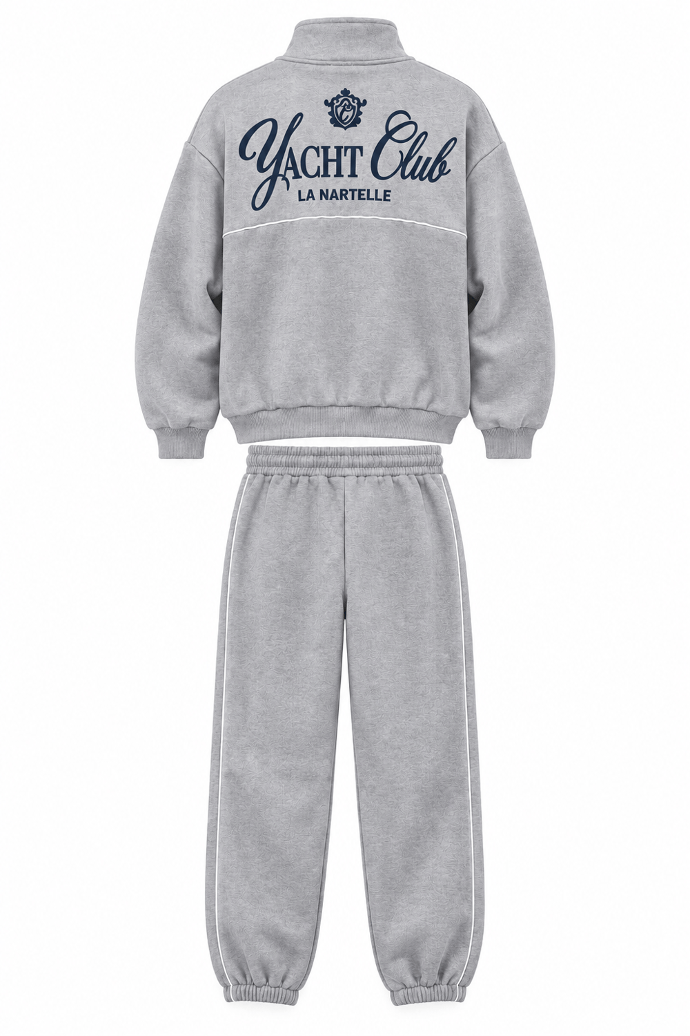 Kadın Baskılı Şerit Detaylı Paçası Lastikli İkili Eşofman Takımı Gri