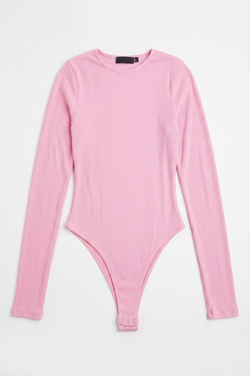 Kadın  Alttan Çıtçıtlı Zıbın Uzun Kollu Bluz Pembe