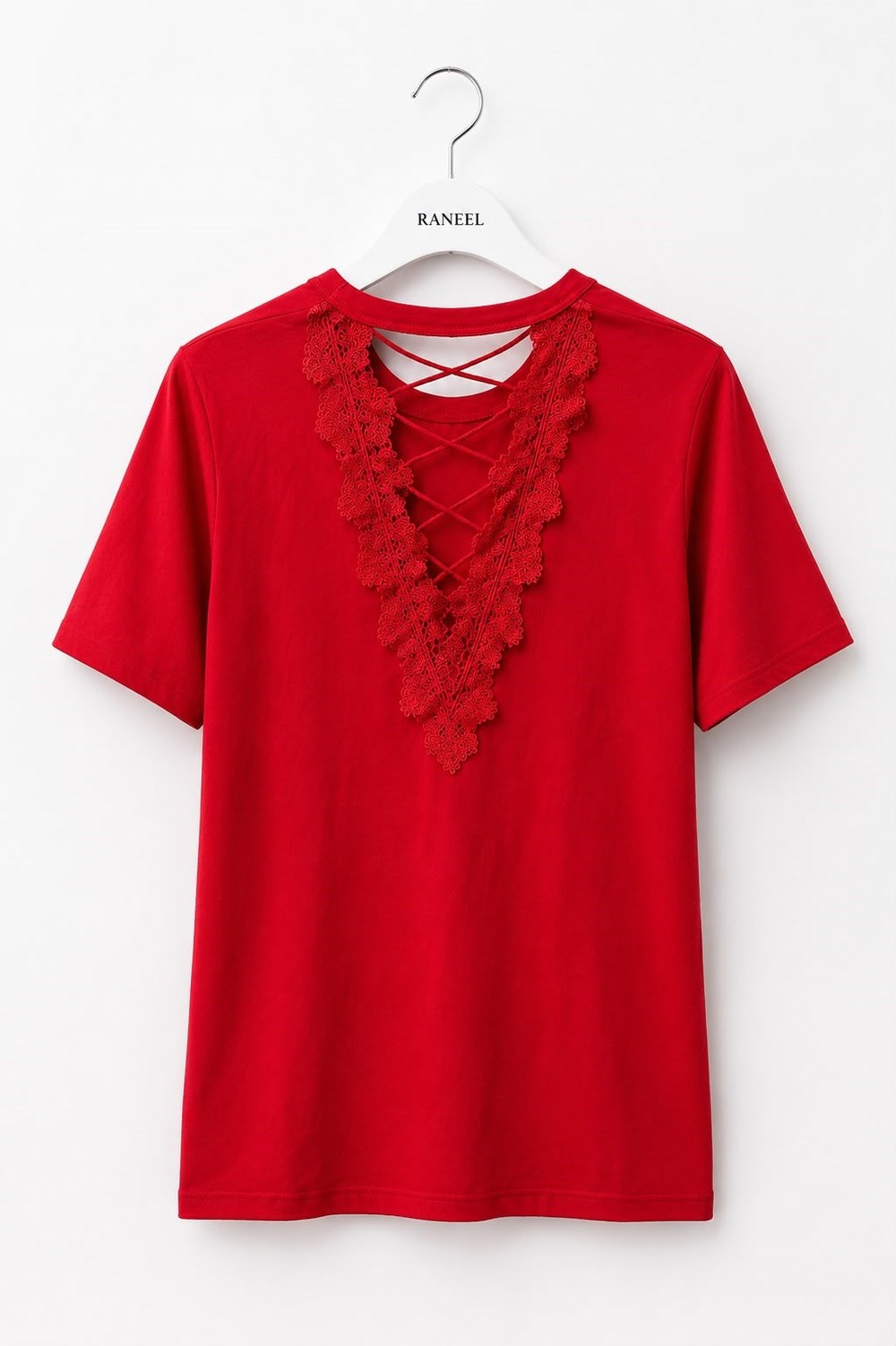 Kadın Arkası Nakışlı Basic Tshirt