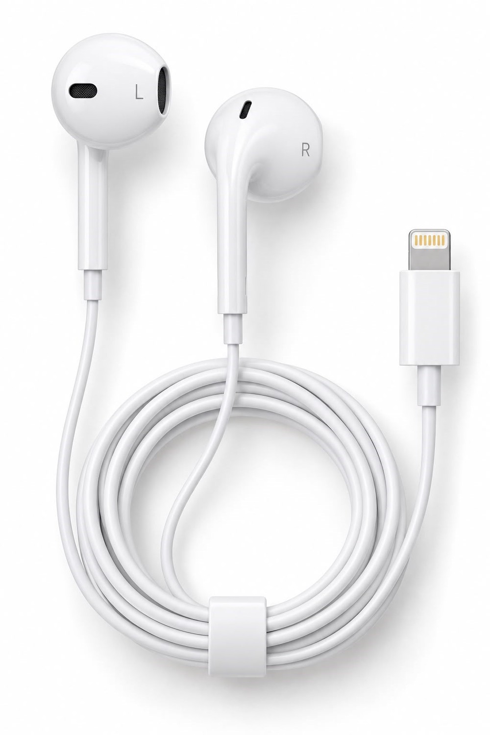 İphone Uyumlu Lightning Kablolu Stereo Kulaklık Beyaz 