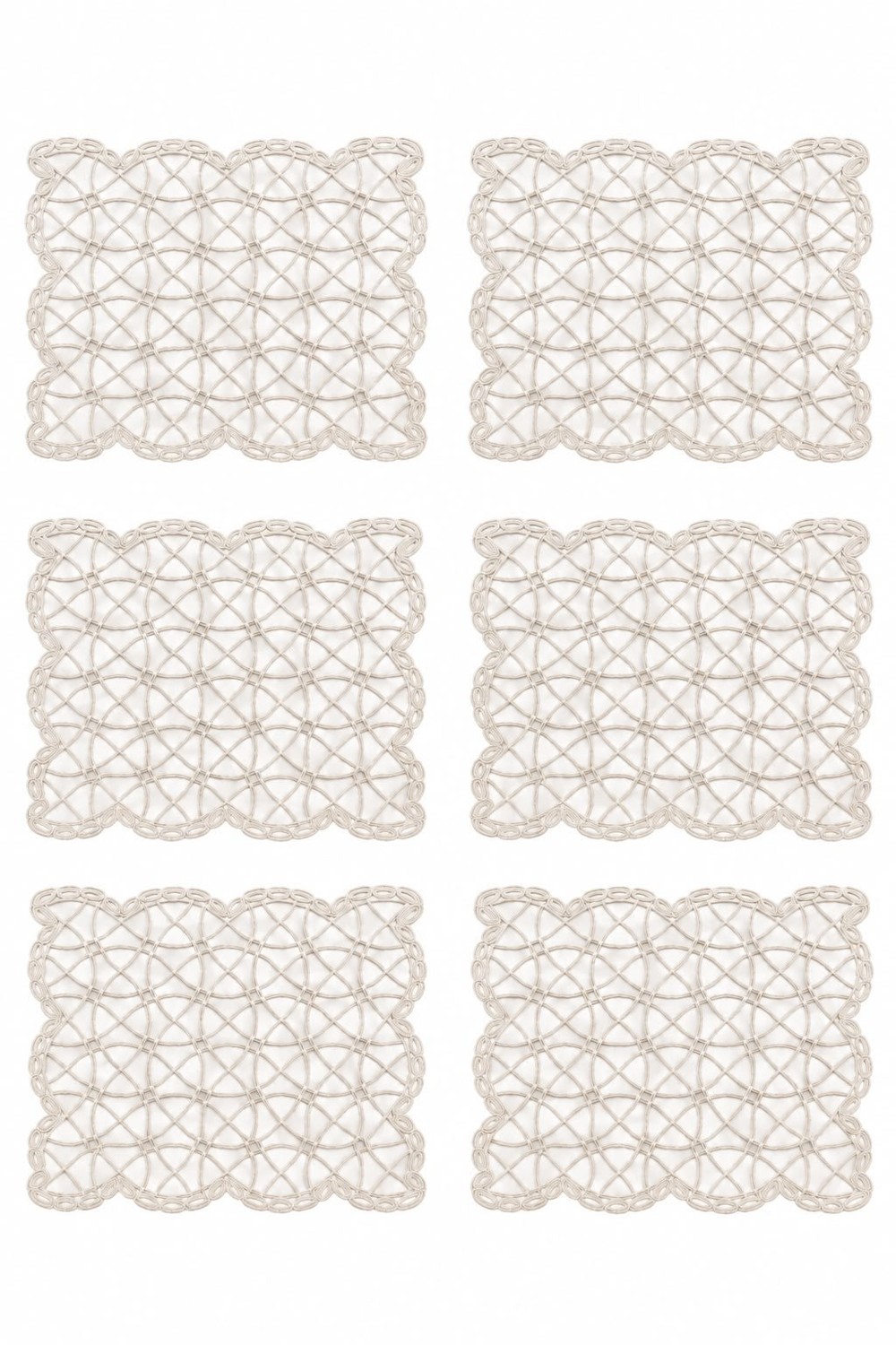 6lı Geometrik Desenlİ 40x28 Ölçülü Runner Beyaz
