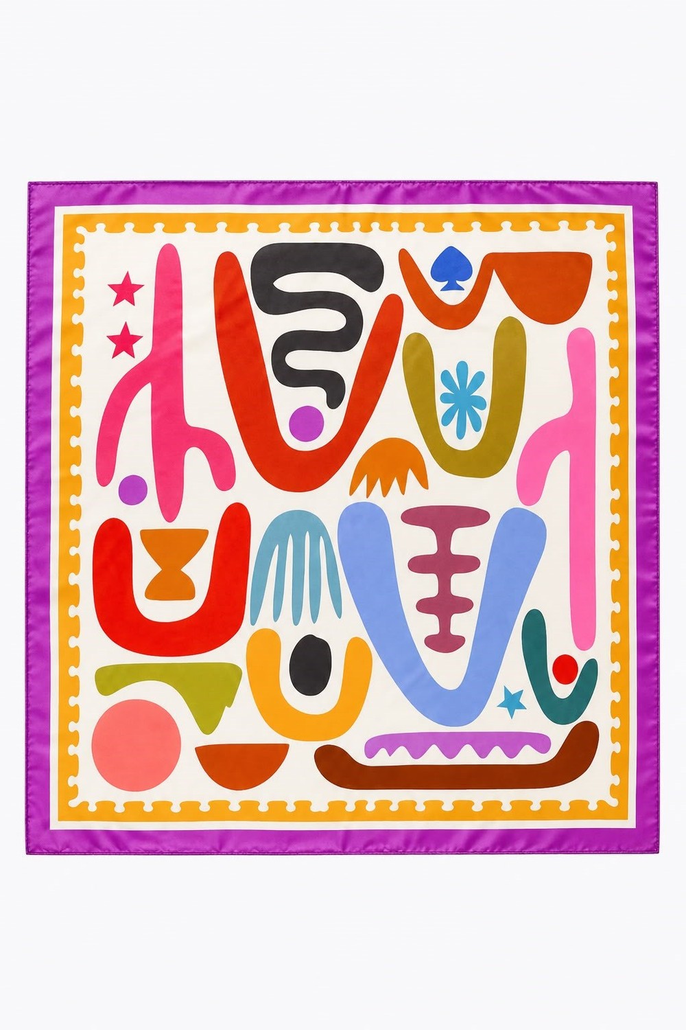 Kadın 45X45 Ölçülü Desenli Fular Pembe