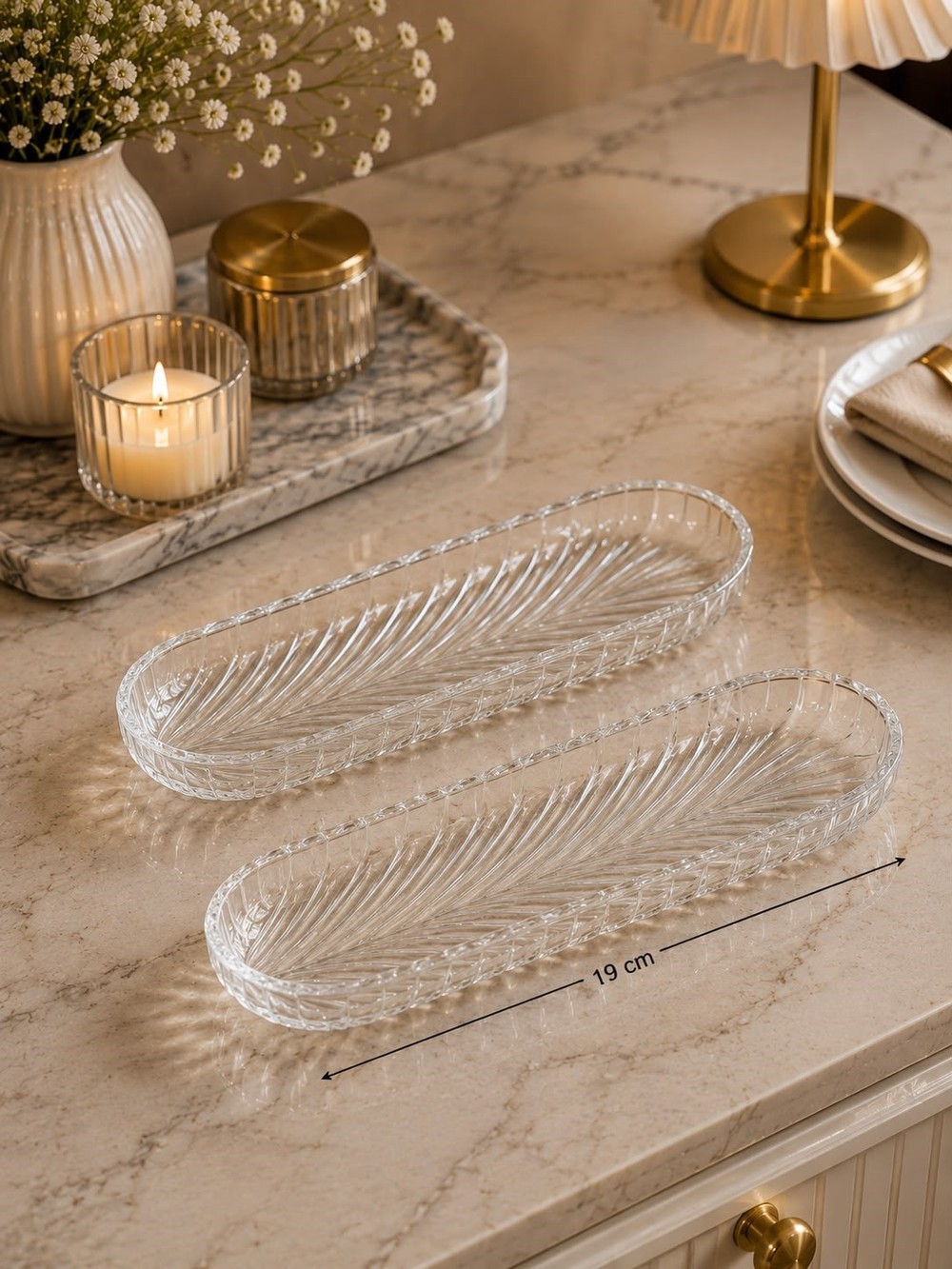 İkili 19 CM Kristal Sunumluk