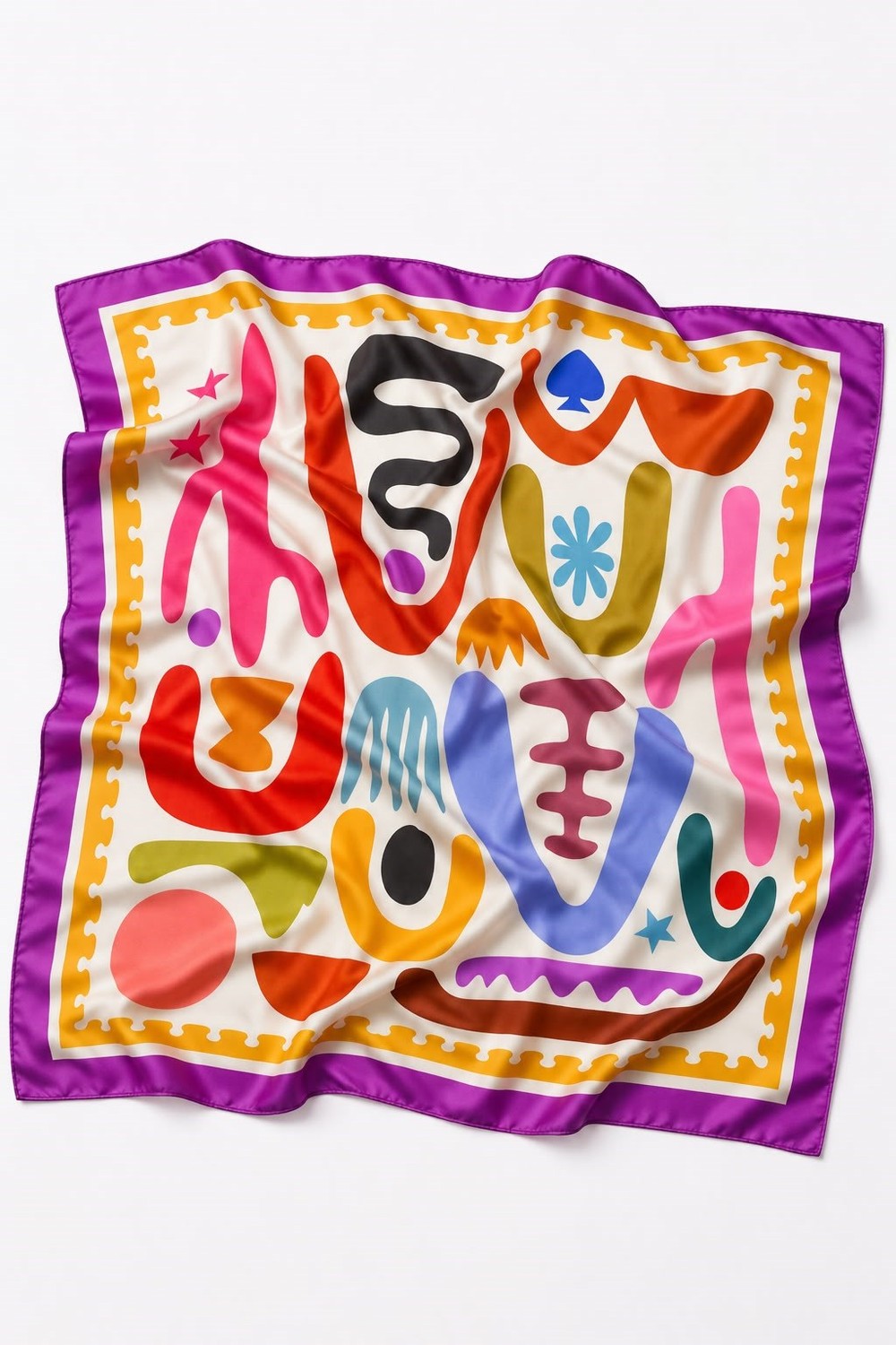 Kadın 45X45 Ölçülü Desenli Fular Pembe