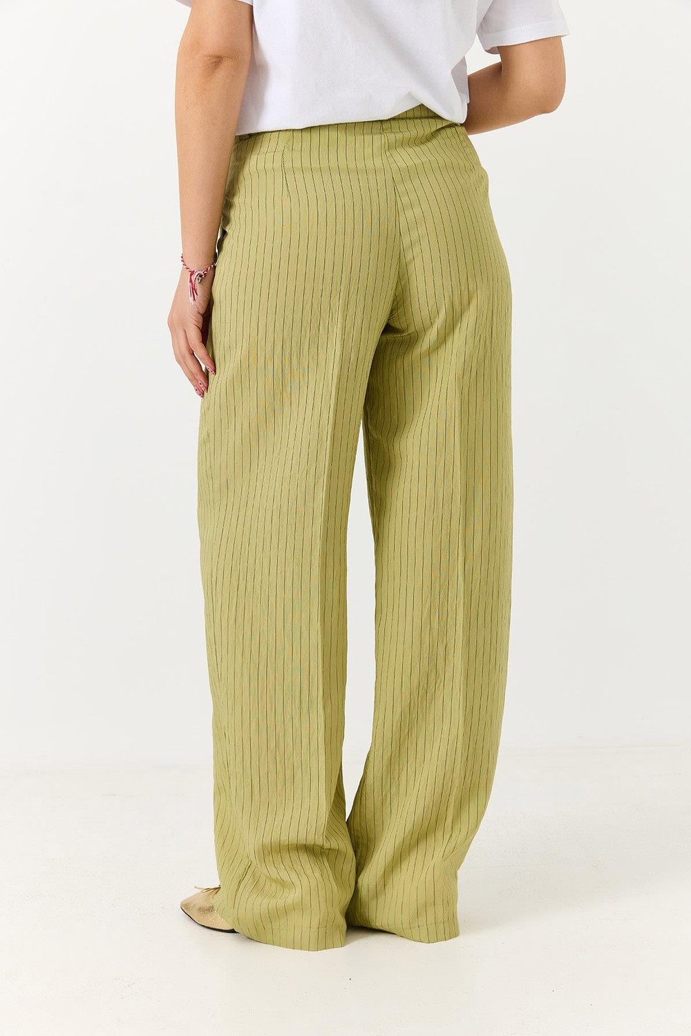 Kadın Rahat Kesim Bol Paça Mevsimlik Pantolon Yeşil