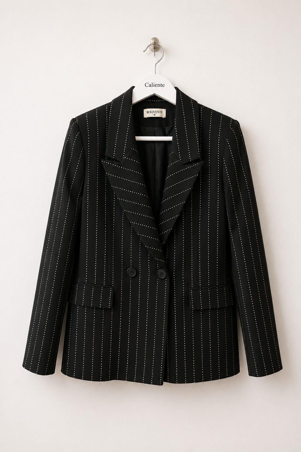Kadın Taş Detaylı Oversize Blazer Ceket Siyah