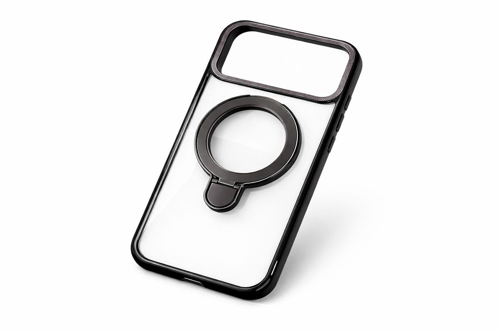 İphone 17 Pro Uyumlu Magsafe Dönebilen Halkalı Kılıf Lens Korumalı Siyah