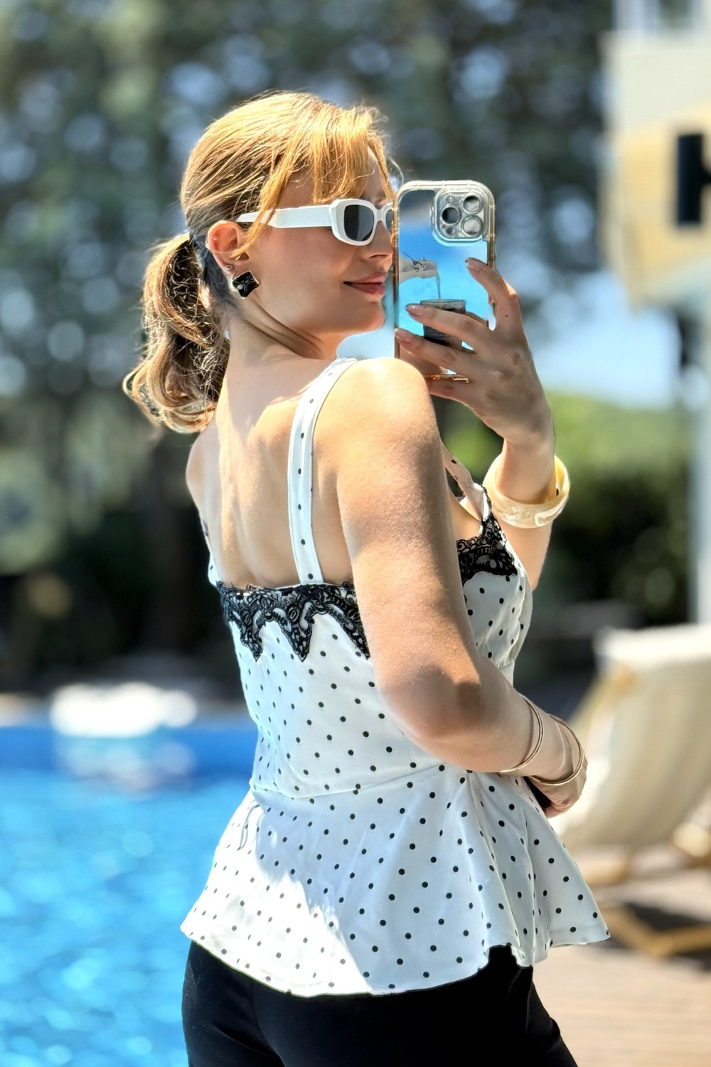 Kadın Çan Model Askılı Crop Bluz  Beyaz