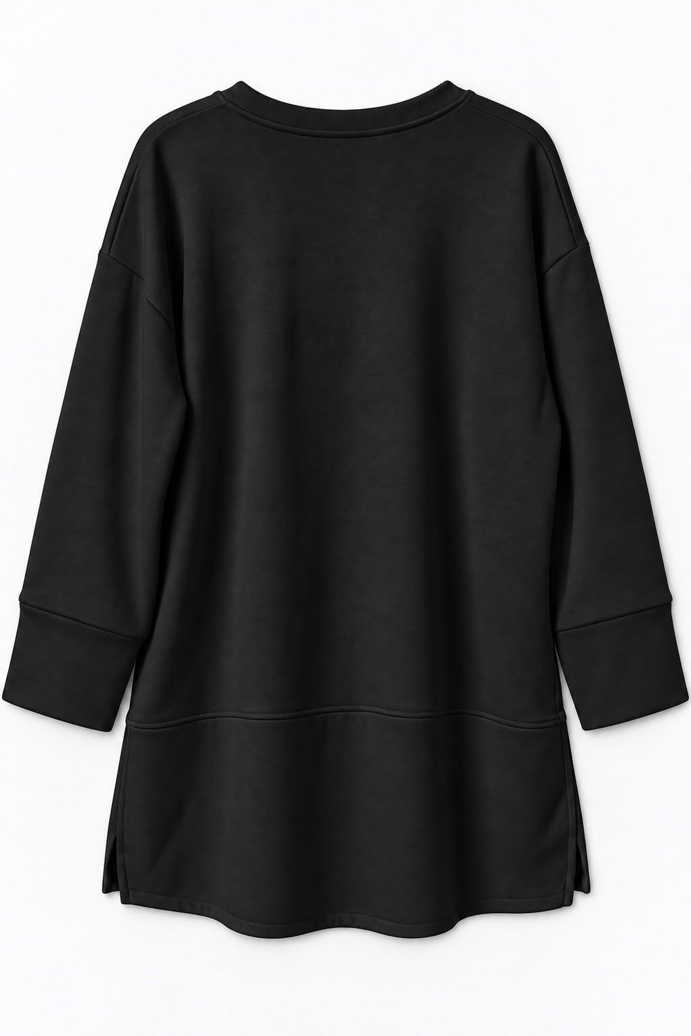 Kadın Oversize Manşet Detaylı Tunik Siyah