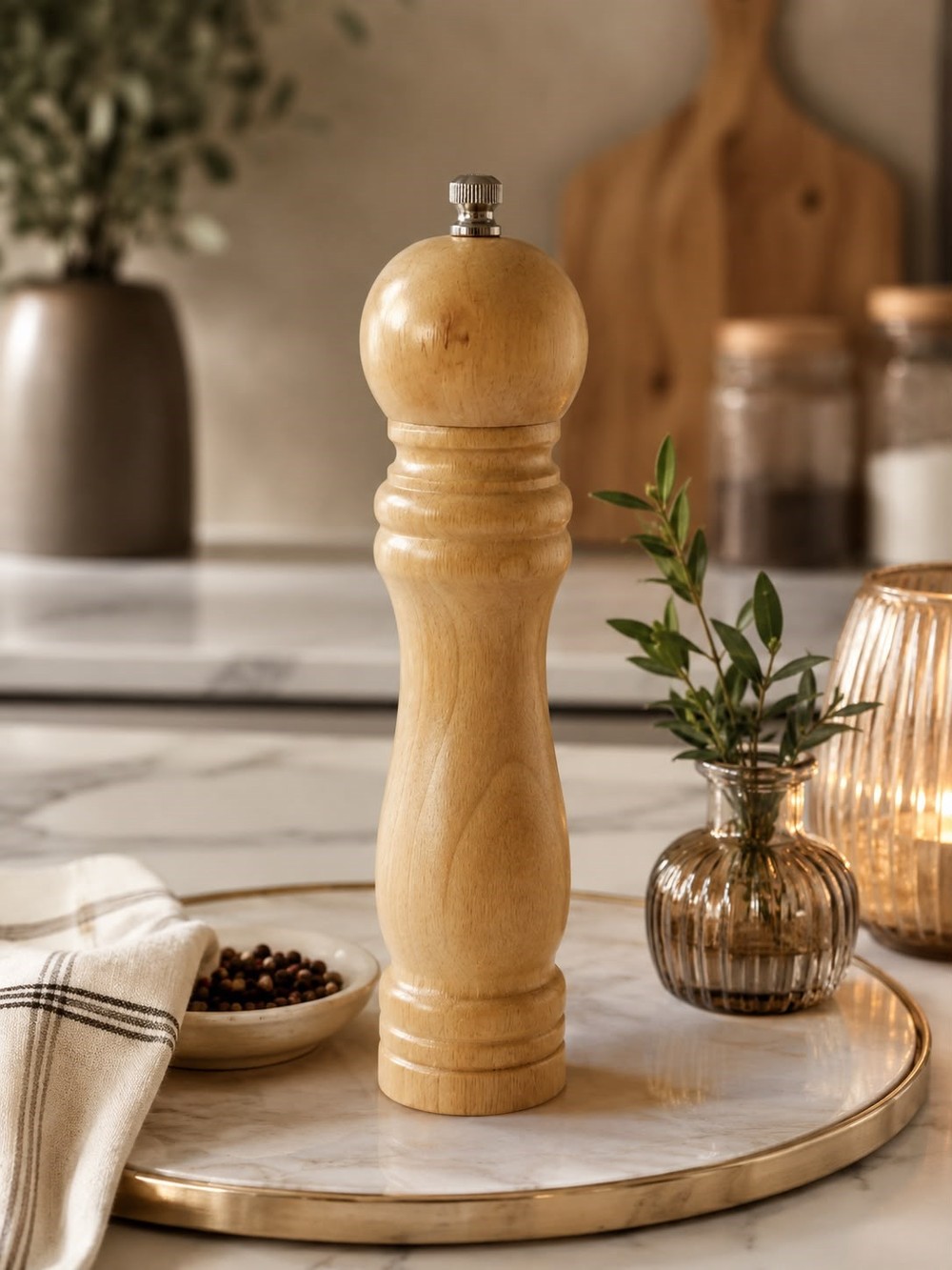 Ahşap 21 cm Baharat Öğütücü Değirmen 