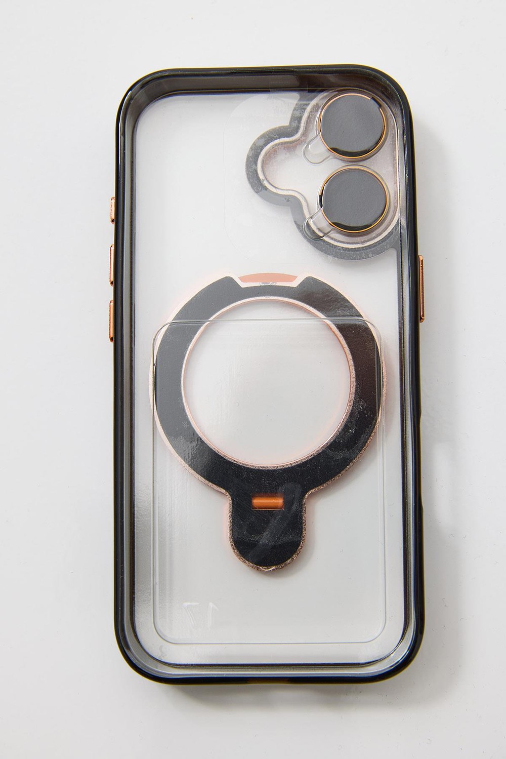 İphone 17 Uyumlu Magsafe Dönebilen Halkalı Kılıf Lens Korumalı Turuncu