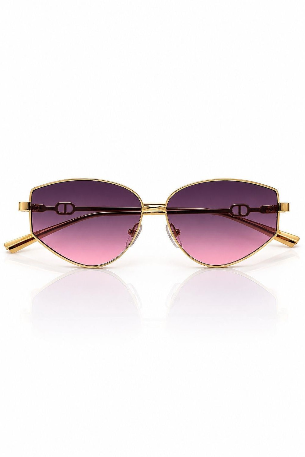 Gold Çerçeveli Güneş Gözlüğü Pembe