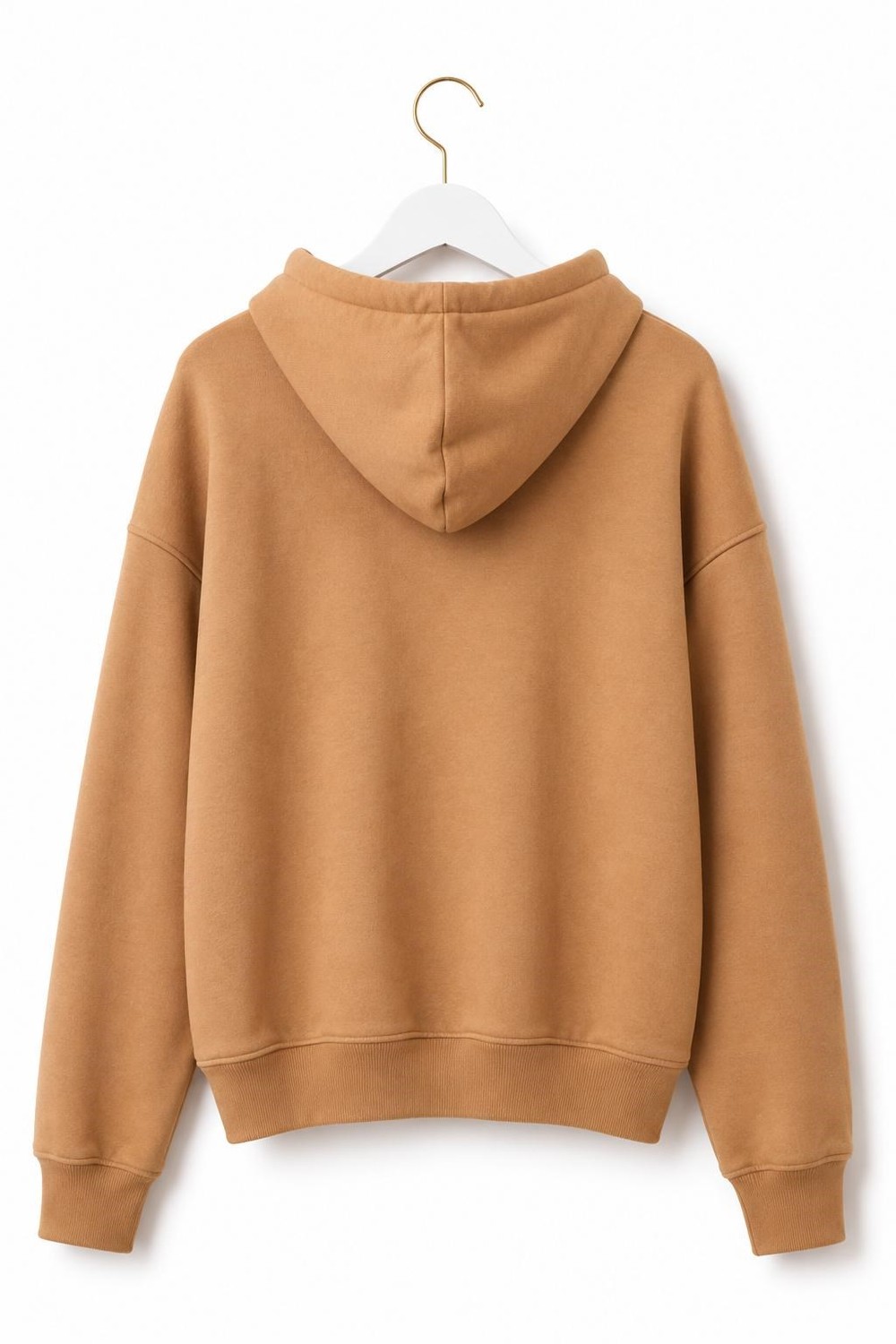 Kadın Kapüşonlu Fermuar Detaylı Cepli Sweatshirt Sütlü Kahve