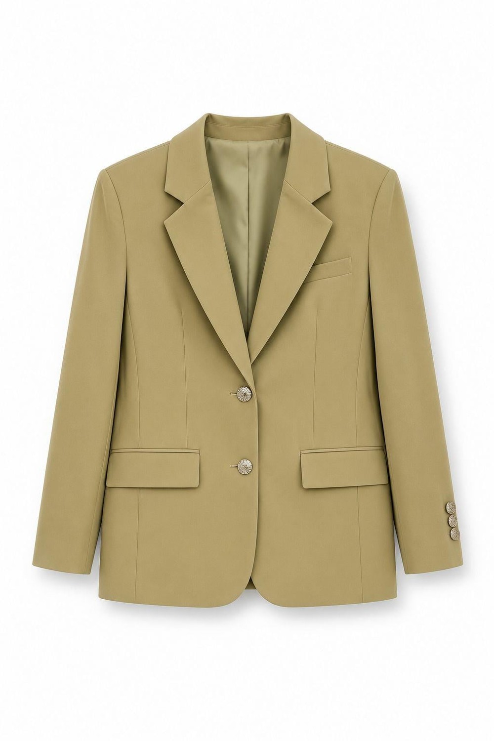 Kadın Düğmeli Blazer Ceket Vizon