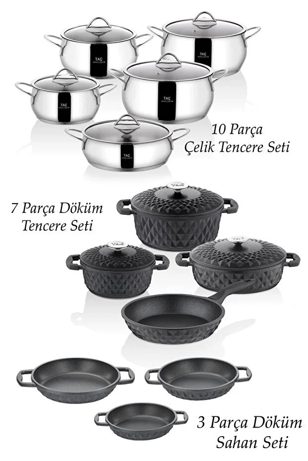Taç Bella Steel 20 Parça Pişirme Seti