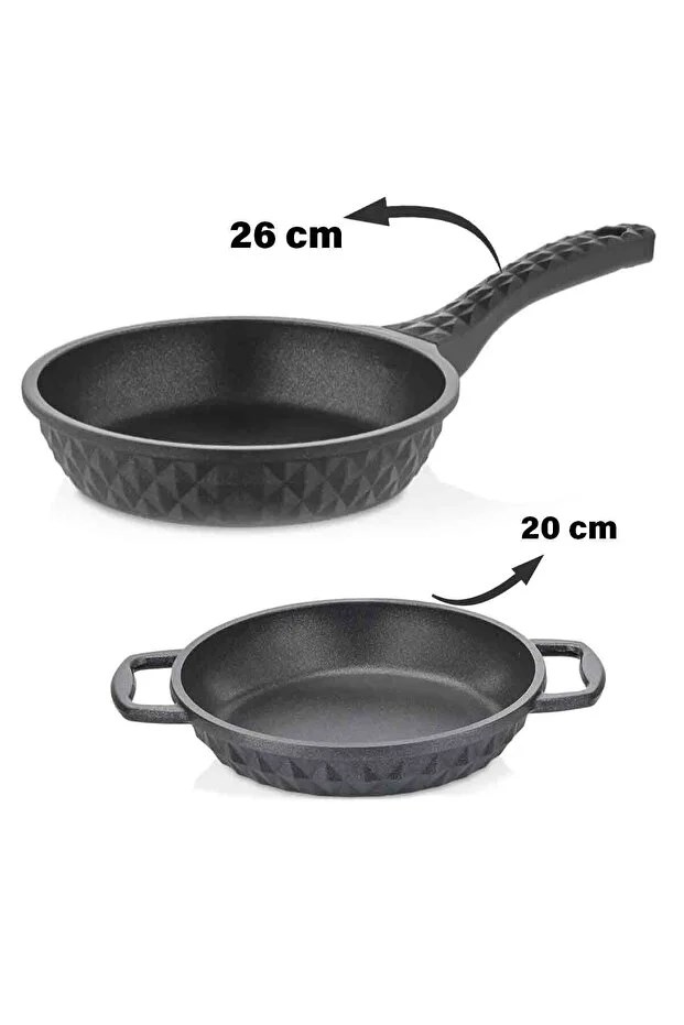 Taç Bella Döküm 2li Tava (26 Cm) Sahan Seti (20 Cm)