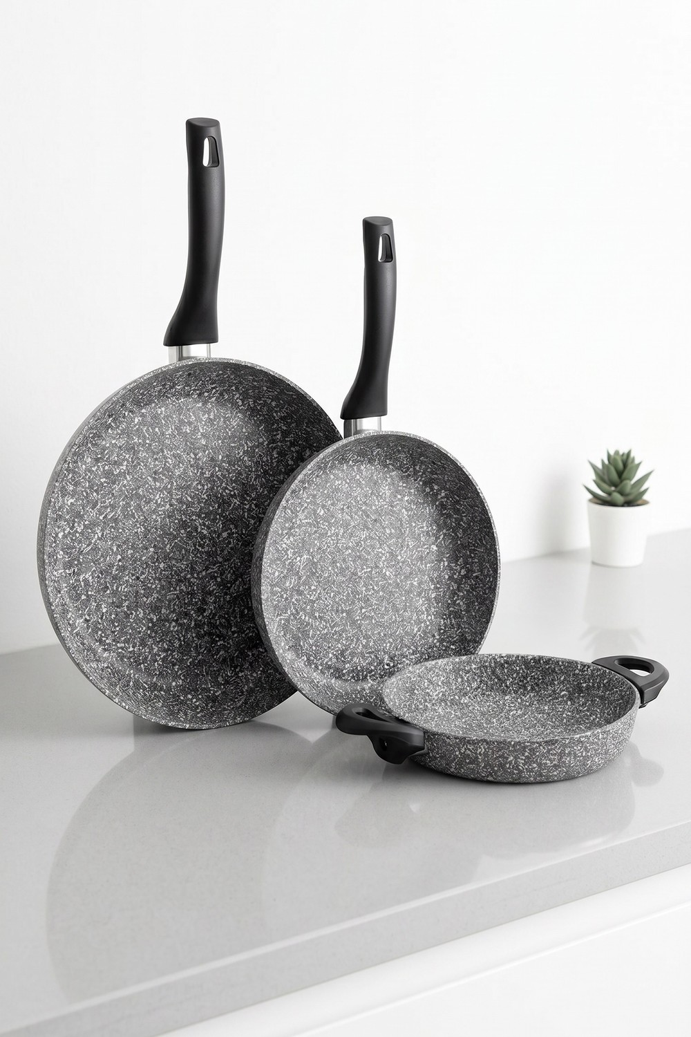 Taç Ultra Granit 3 Parça Tava Sahan Seti (20 Cm Sahan - 24/28 Cm Tava)