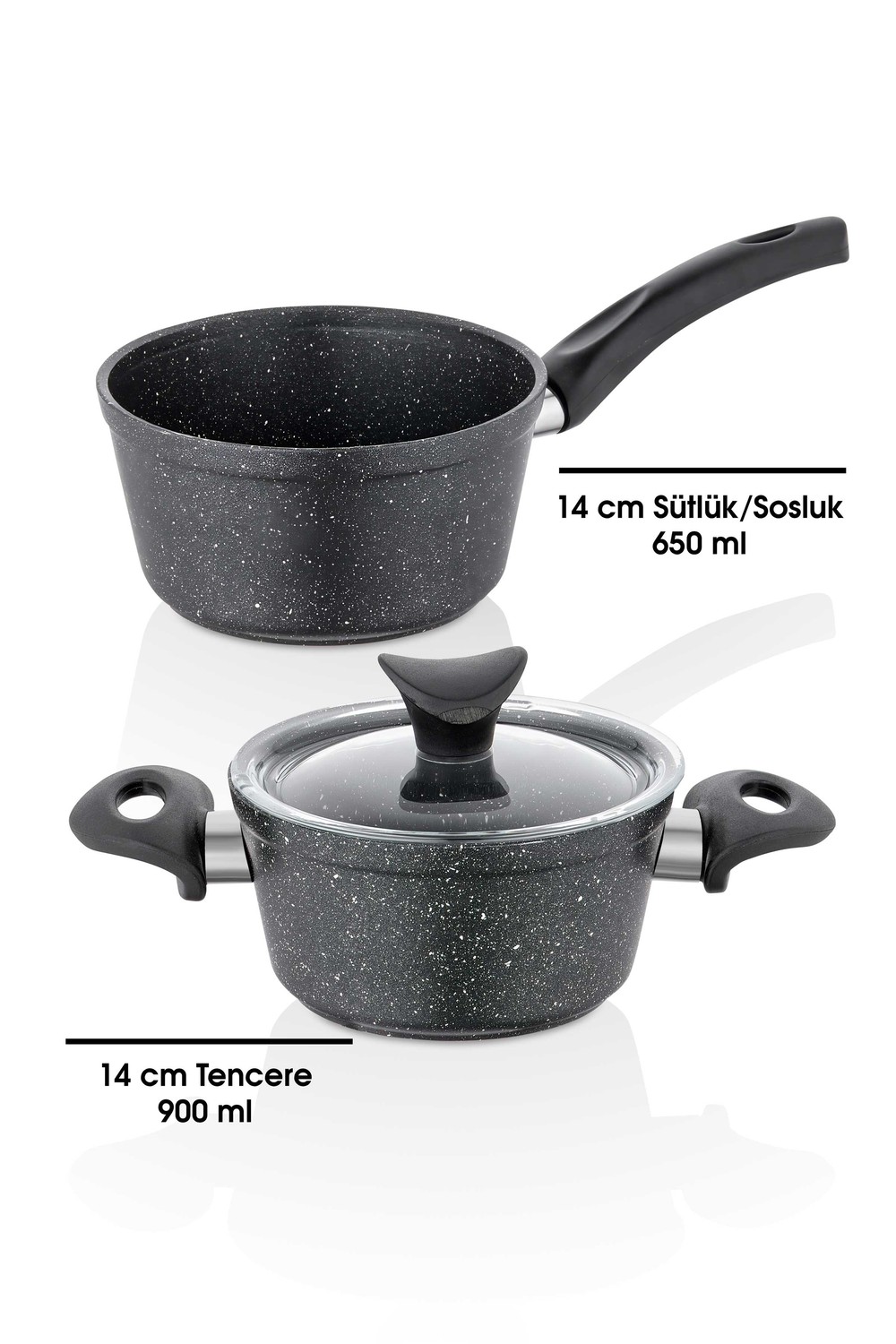 Trend 3 Parça Mini Tencere Seti - 14 Cm Sütlük / 14 Cm Tencere
