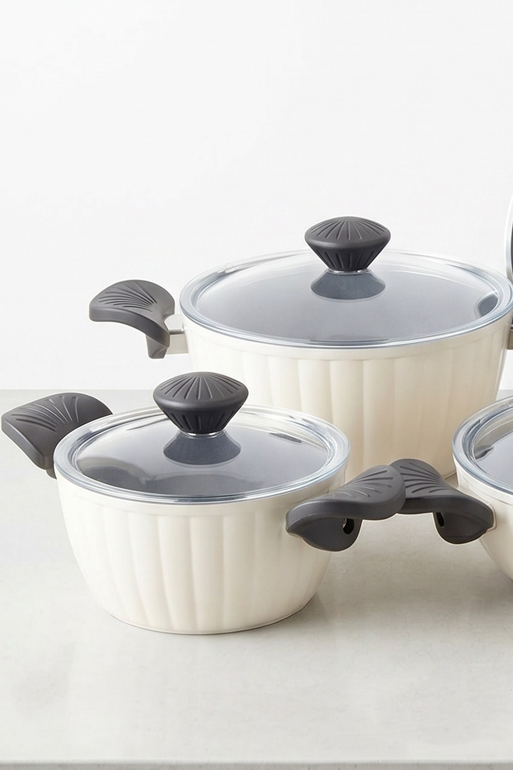 Taç Master Ceramica Dilim 7 Parça Seramik Tencere Seti Beyaz