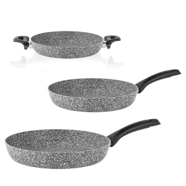 Taç Ultra Granit 3 Parça Tava Sahan Seti (20 Cm Sahan - 24/28 Cm Tava)