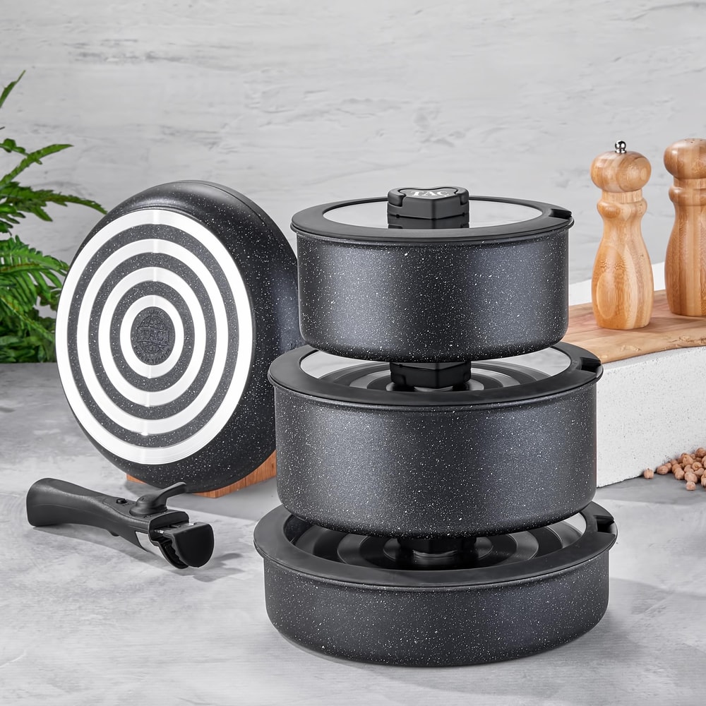 Taç Easy Connect 8 Parça Tencere Seti Siyah