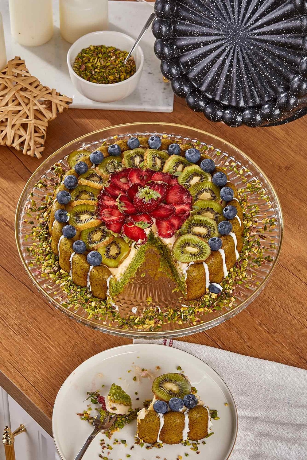 Taç Granit Döküm Tart Kek Kalıbı Siyah 26 cm