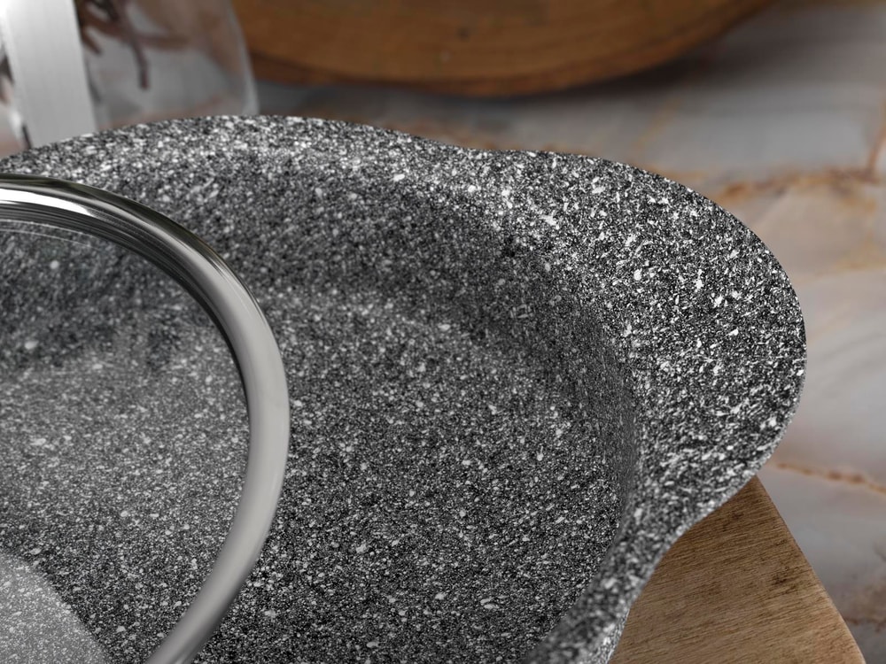 Taç Granit Plus 3lü Sahan Seti Tak/Çıkar Silikon Saplı Gri