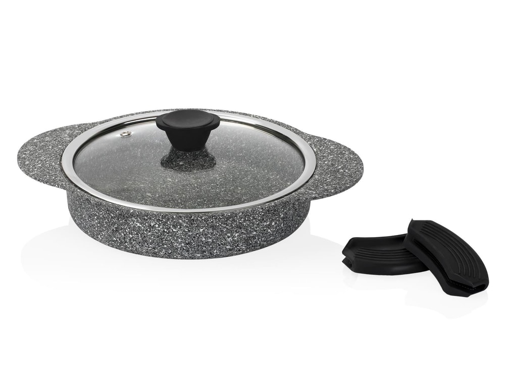 Taç Granit Plus 3lü Sahan Seti Tak/Çıkar Silikon Saplı Gri