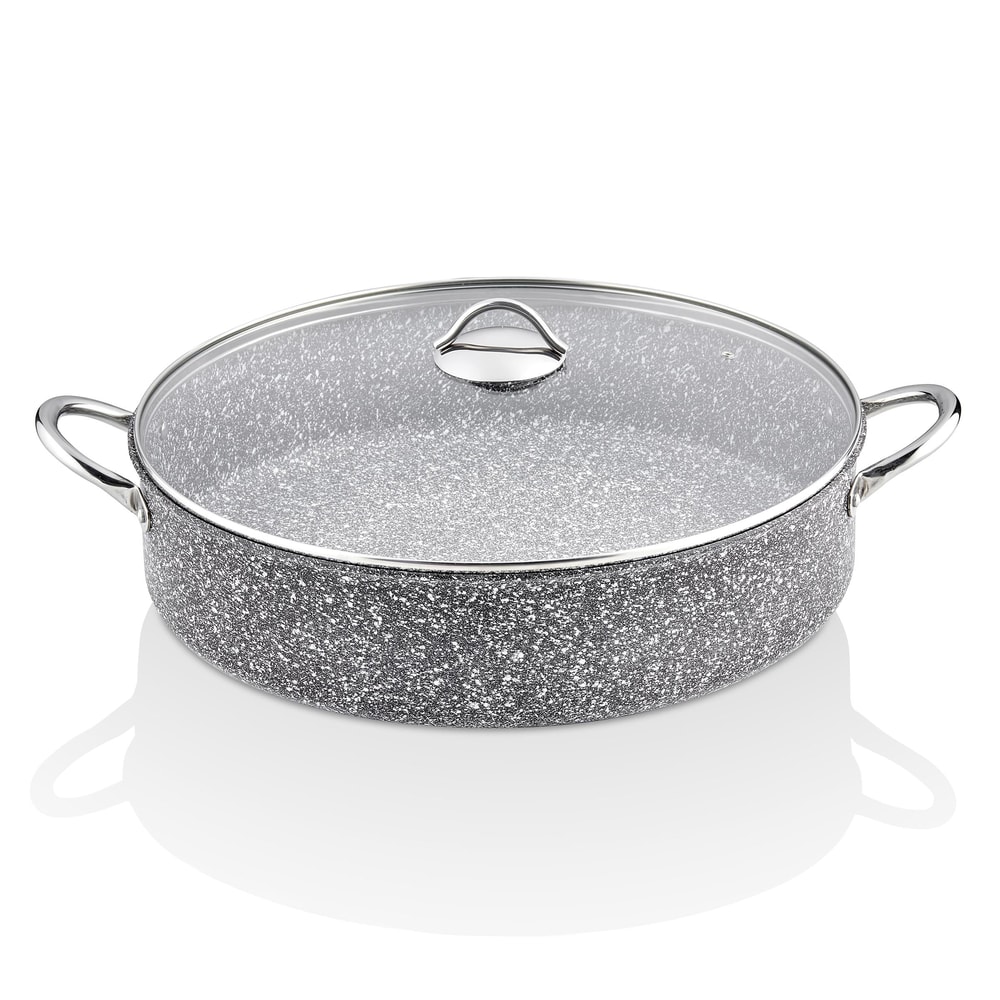 Taç Ultra Granit Basık Tencere Metal Saplı 36 Cm