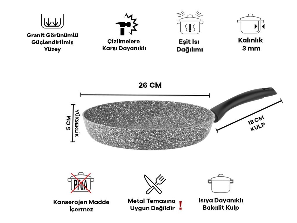 Taç Ultra Granit Tava 26cm