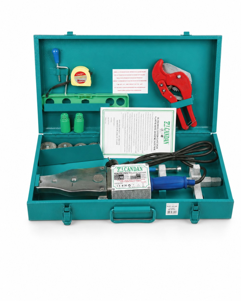  Candan El Aletleri Candan CM-01-SET-V Candan  Candan CM-01-SET PPRC Boru Kaynak Makinesi Seti - Vakumlu- 1500W Çift Rezistans - 16-75mm