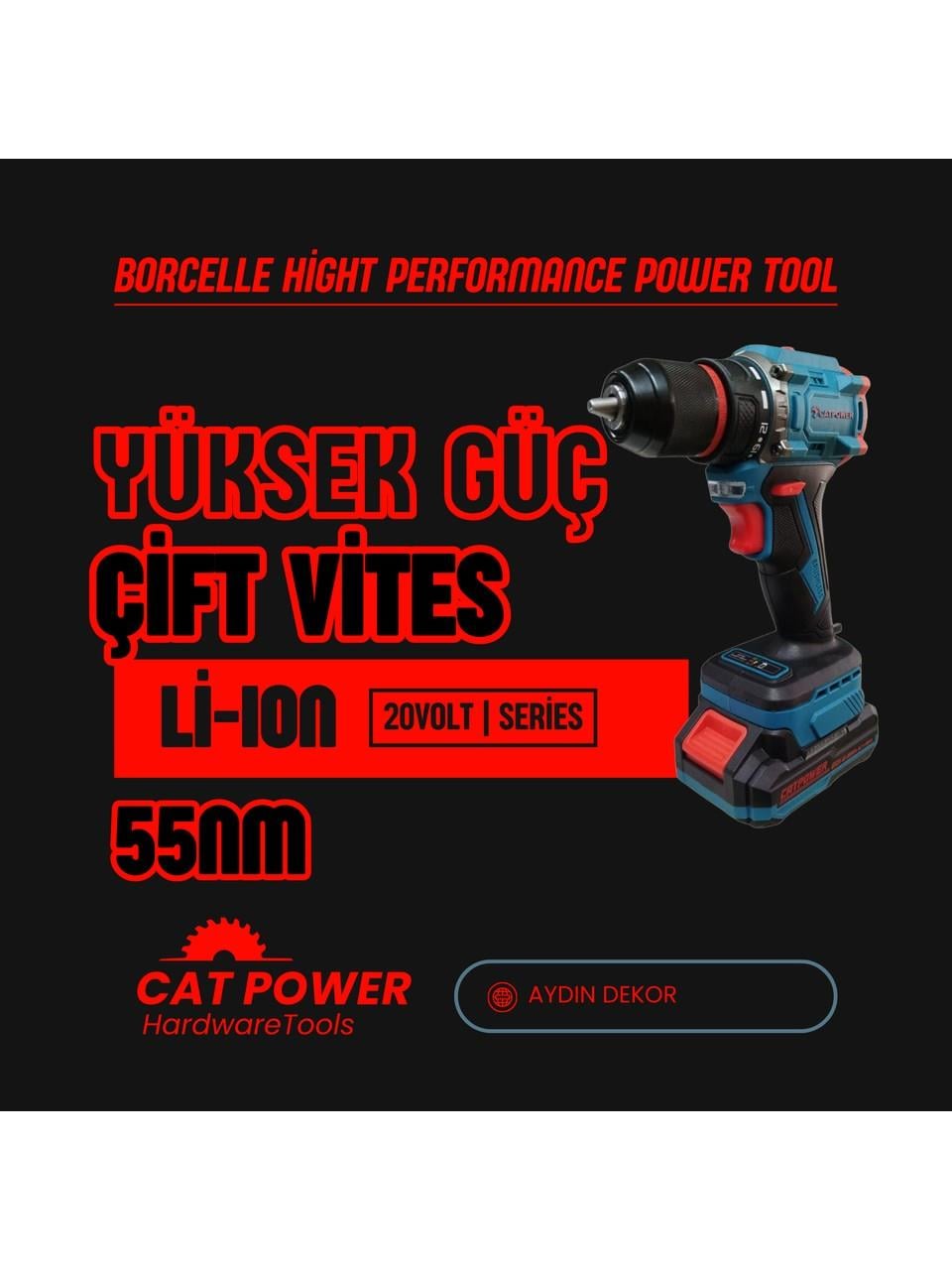 KÖMÜRSÜZ AKÜLÜ VİDALAMA LI-ION (SET) 10 MM 20V 2.0 AH