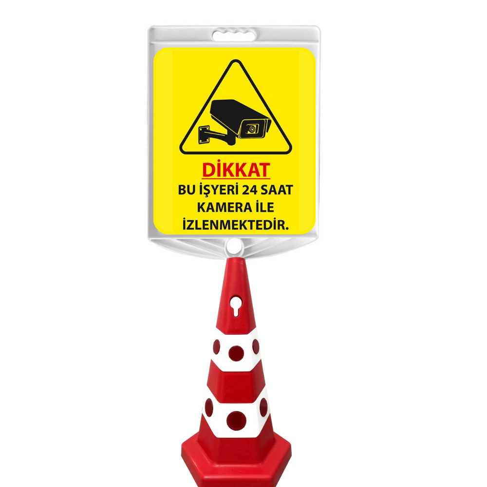 24 Saat Kamera Çift Taraf Baskı Kırmızı Ultra Kedi Gözlü Ağırlıklı Koni Seti Trafik Dubası