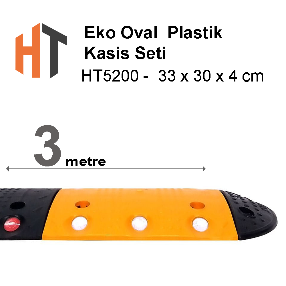 Eko Oval Hız Kesici, Plastik Kasis Seti 33x30x4 cm  3 Metre